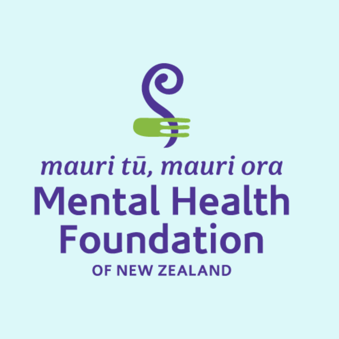 Blue square. Mauri Tū, Mauri Ora. Mental Health Foundation of New Zealand.